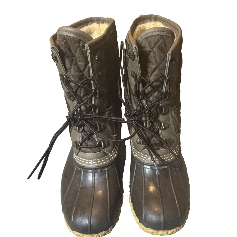 L.L. Bean Women's Quilted Brown Bean Boots Size 10 M Made In USA